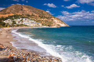 Fodele beach on Crete island with azure clear water, Greece, Europe