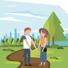 couple man and woman holding hands