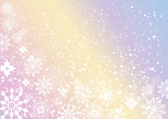Fototapeta na wymiar Winter, stylized frame and background with snowflakes and stars. Vector illustration that can be used during holidays or on a card, invitation or new year. Flying border with snow elements.