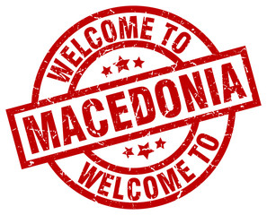welcome to Macedonia red stamp