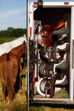 Horse Tack in a Trailer