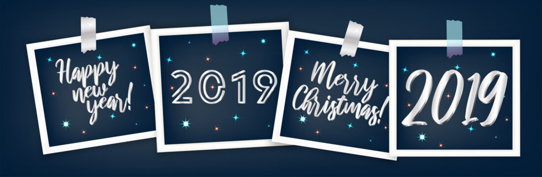 set of new year holiday stickers