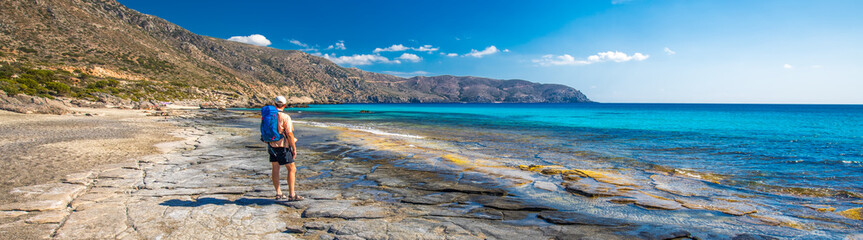 Kedrodasos beach near Elafonissi beach on Crete island with azure clear water, Greece, Europe