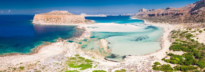 Balos lagoon on Crete island with azure clear water, Greece, Europe