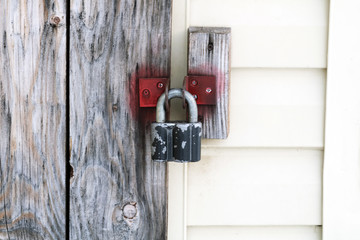 Old padlock on the locked.