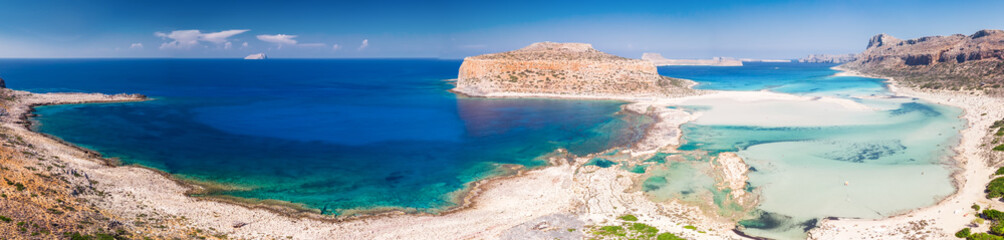 Balos lagoon on Crete island with azure clear water, Greece, Europe
