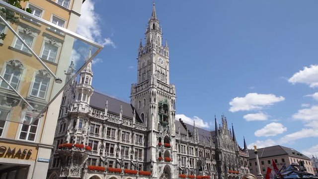 Travel Munich City, Germany - street view of the city hall, Marienplatz, sight seeing