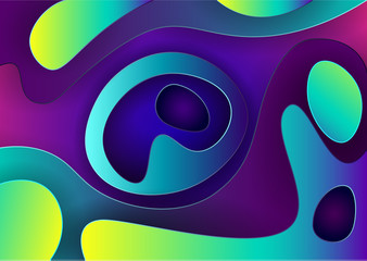 New modern futuristic style background with composition made of  rounded colorful shapes.