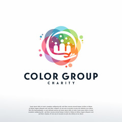 Colorful Group Care logo vector, Charity logo designs template, design concept, logo, logotype element for template