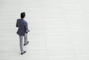 top view from far away.businessman with smartphone