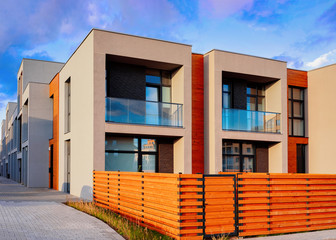 Apartment residential townhouse buildings outdoor concept
