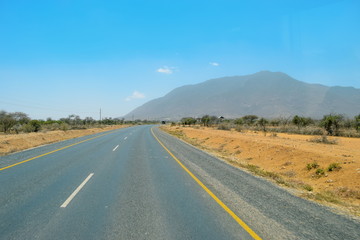 An empty highway in Tanzania