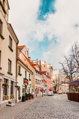 Fototapeta premium Livu square in Old Town decorated for Christmas in Riga