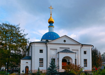 Fototapeta na wymiar Chapel of Vvedensky Monastery Optina Pustyn in Kozelsk