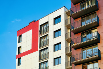 Fragment of Modern luxury residential home apartment house building