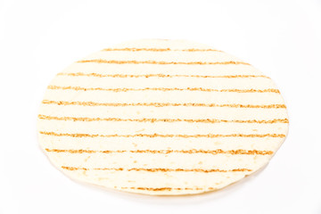 Empty tortilla background isolated on white