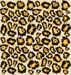 Leopard  Cheetah skin seamless pattern, vector.  Stylized Spotted Leopard Skin Background for...