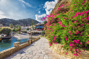 Old town of Agial Galini, Crete, Grece, Europe - obrazy, fototapety, plakaty