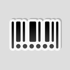 Barcode icon. Circles instead of numbers. Sticker style with whi