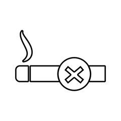 a prohibition sign smoking icon. Element of cyber security for mobile concept and web apps icon. Thin line icon for website design and development, app development