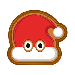 Isolated christmas hat gingerbread. Vector illustration design