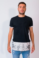 Fototapeta premium Handsome bearded Persian man against white background