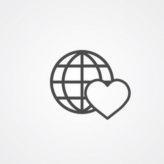 Heart vector icon sign symbol