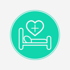 Hospital bed vector icon sign symbol