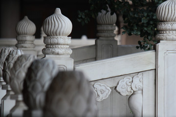balustrade in a chinese temple - marble carving