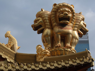 lions as symbols of power in a temple