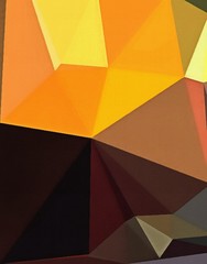 Abstract triangular background. Geometric bright texture. Fashion trendy design backdrop. Graphic painting color mix triangles on canvas. Polygonal conceptual art. 