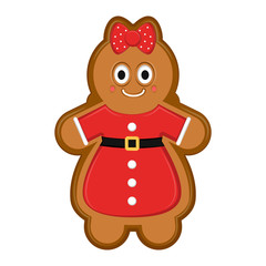 Isolated happy woman gingerbread. Vector illustration design