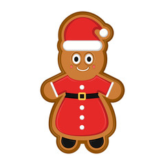 Isolated happy woman gingerbread. Vector illustration design