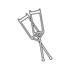 medical crutches icon. Element of cyber security for mobile concept and web apps icon. Thin line icon for website design and development, app development