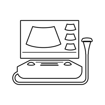 recommend clip art: Digital Ultrasonic Diagnostic icon. Element of cyber security for mobile concept and web apps icon. Thin line icon for website design and development, app development