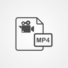 Obraz premium Video file vector icon sign symbol