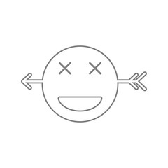 Blind Smiley Message with arrow in head icon. Element of cyber security for mobile concept and web apps icon. Thin line icon for website design and development, app development