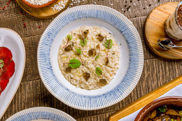 risotto with truffles on a plate
