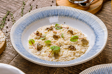 risotto with truffles on a plate