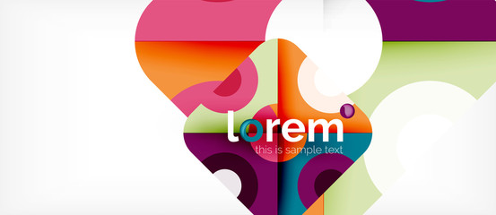 Geometric colorful shapes composition abstract background. Minimal dynamic design