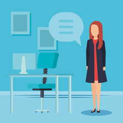 elegant businesswoman in the office