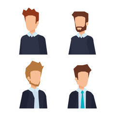 Fototapeta premium elegant businessmen avatars characters