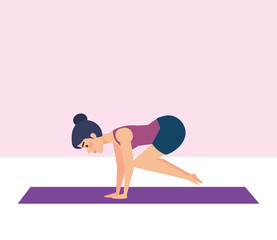 Girl doing yoga pose design