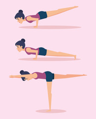 Set of Girls doing yoga design