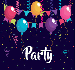 party pennant and gloves design - obrazy, fototapety, plakaty