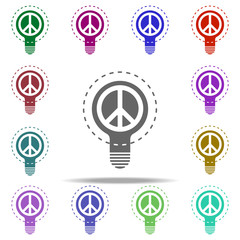 bulb peace icon. Elements of Human Rights in multi color style icons. Simple icon for websites, web design, mobile app, info graphics