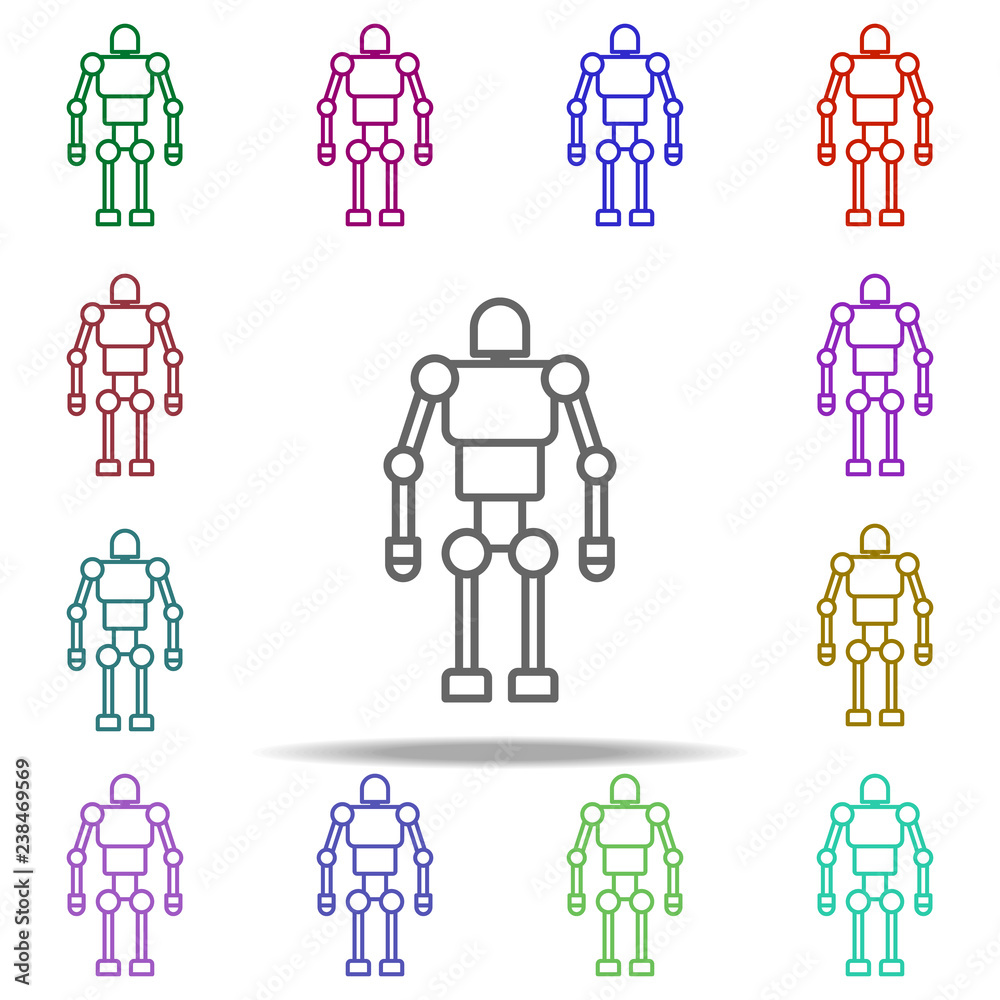 Poster robot icon. elements of intelligence in multi color style icons. simple icon for websites, web desig