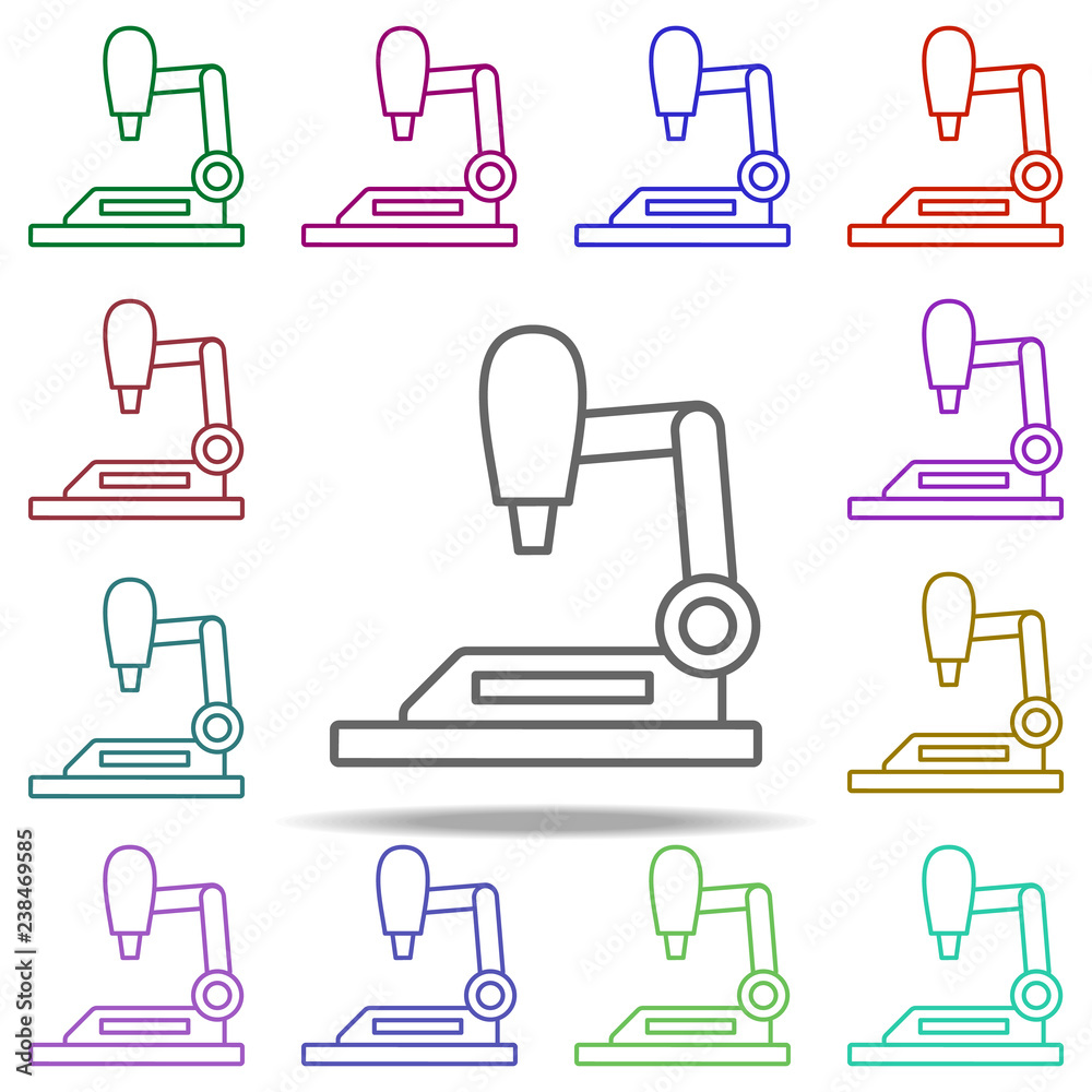 Poster microscope icon. elements of intelligence in multi color style icons. simple icon for websites, web 