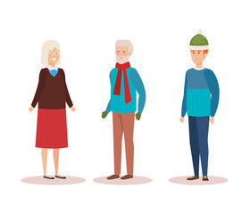 grandparents couple with grandson