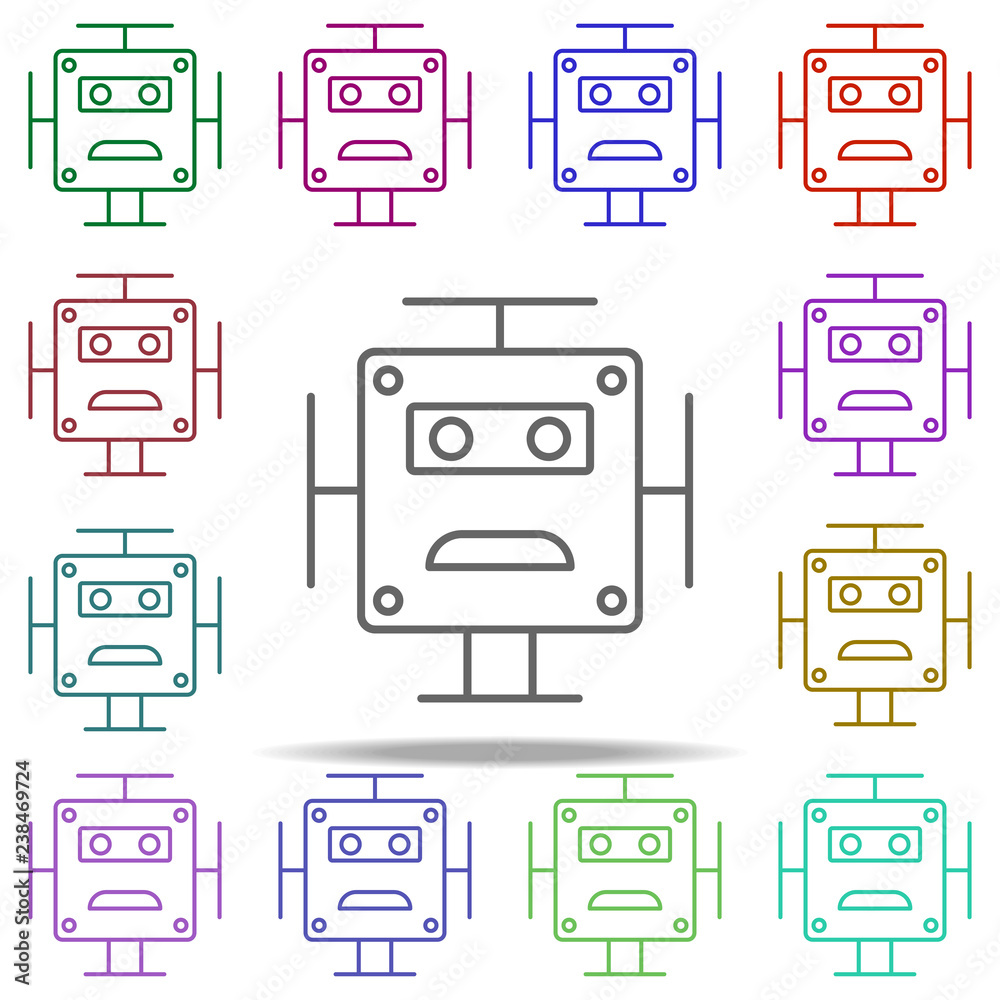 Poster robot icon. elements of intelligence in multi color style icons. simple icon for websites, web desig